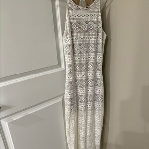 Poetry White Geometric Maxi Dress